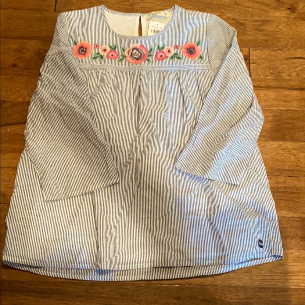 NWT! Abercrombie Kids woven pinstripe top Sz 15/16